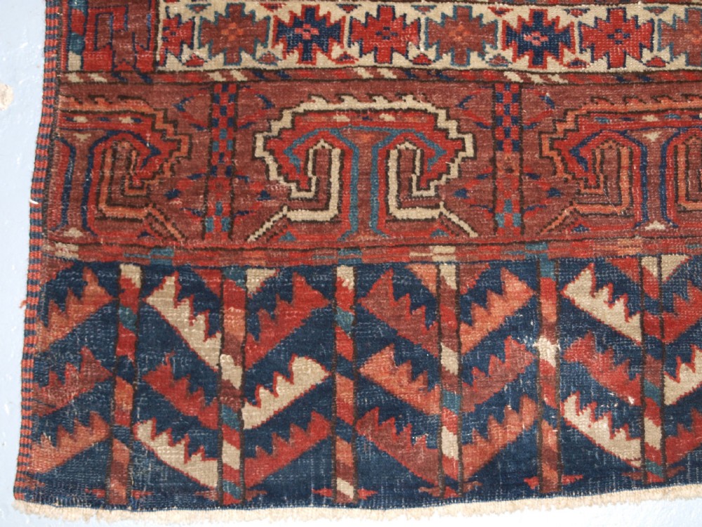 ANTIQUE YOMUT TURKMEN ENSI YURT DOOR HANGING, 2ND HALF 19TH CENTURY. View X