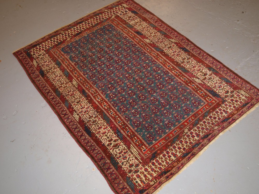 ANTIQUE YOMUT OR TEKKE TURKMEN BLUE GROUND DOWRY RUG OF RARE FORMAT, CIRCA 1900. View III