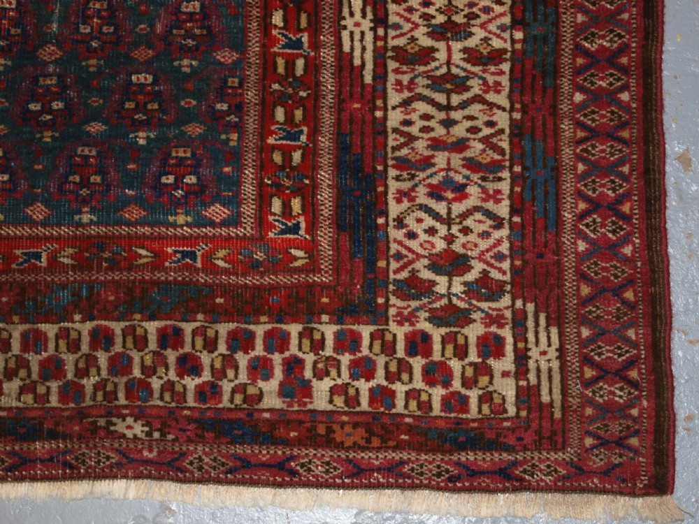 ANTIQUE YOMUT OR TEKKE TURKMEN BLUE GROUND DOWRY RUG OF RARE FORMAT, CIRCA 1900. View XI
