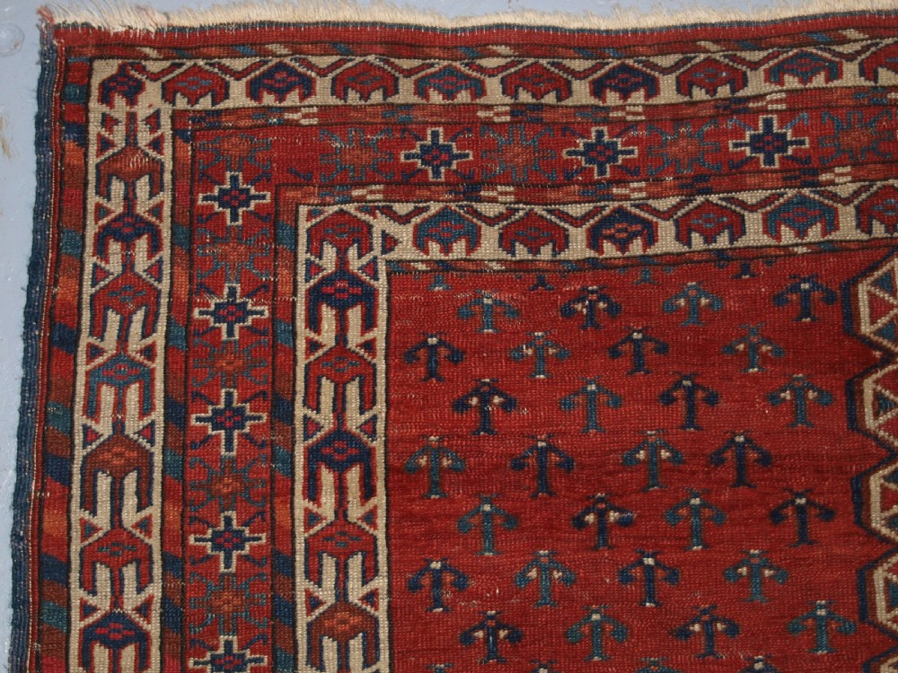 ANTIQUE YOMUT TURKMEN ENSI YURT DOOR HANGING, DOUBLE TREE ELEM, SUPERB, 2ND HALF 19TH CENTURY. View IV
