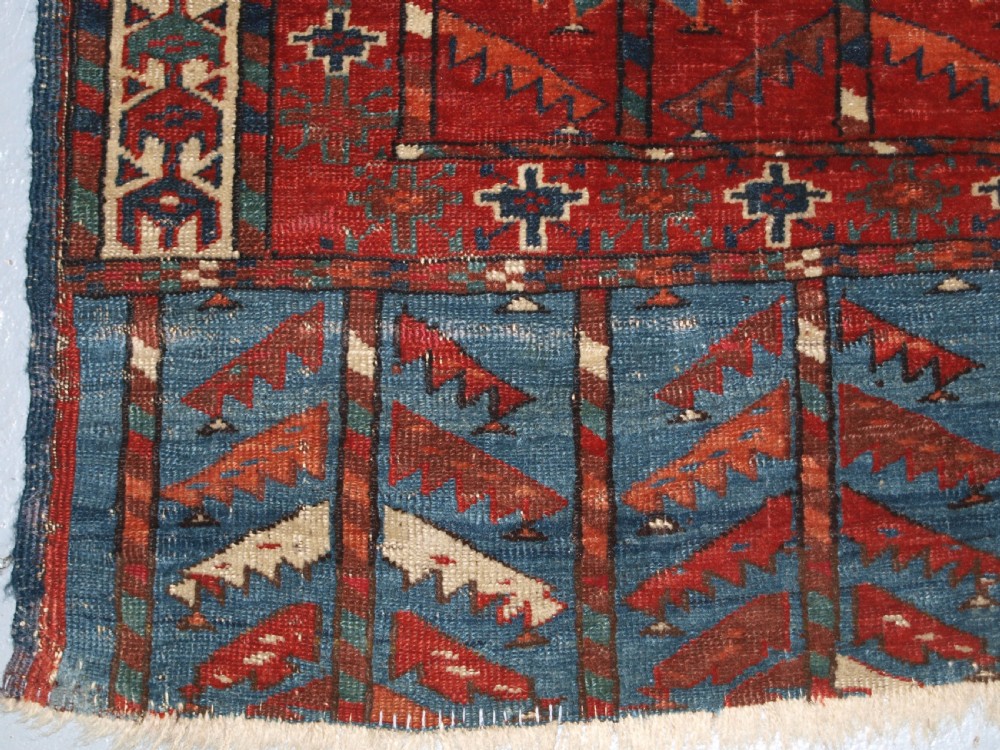 ANTIQUE YOMUT TURKMEN ENSI YURT DOOR HANGING, DOUBLE TREE ELEM, SUPERB, 2ND HALF 19TH CENTURY. View VI