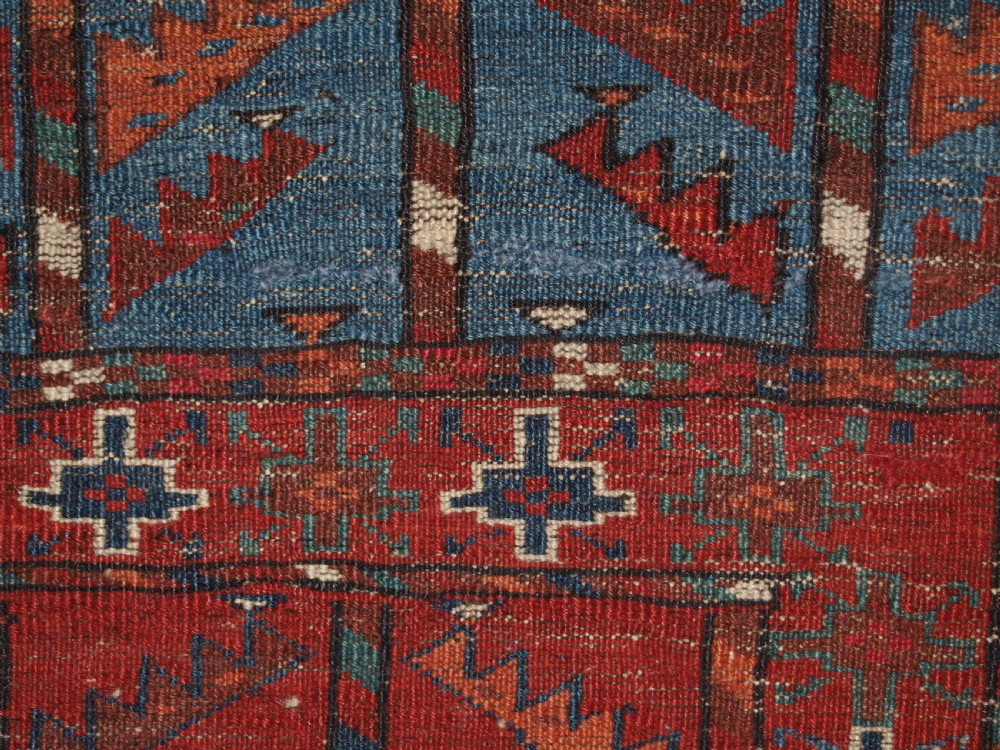 ANTIQUE YOMUT TURKMEN ENSI YURT DOOR HANGING, DOUBLE TREE ELEM, SUPERB, 2ND HALF 19TH CENTURY. View XVIII