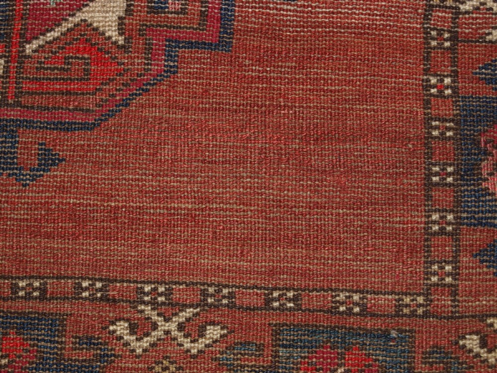 ANTIQUE ERSARI TURKMEN CHUVAL OF LARGE SIZE, UNUSUAL DESIGN WITH SILK HIGH LIGHTS, LATE 19TH CENTURY. (2 of pair). View XV