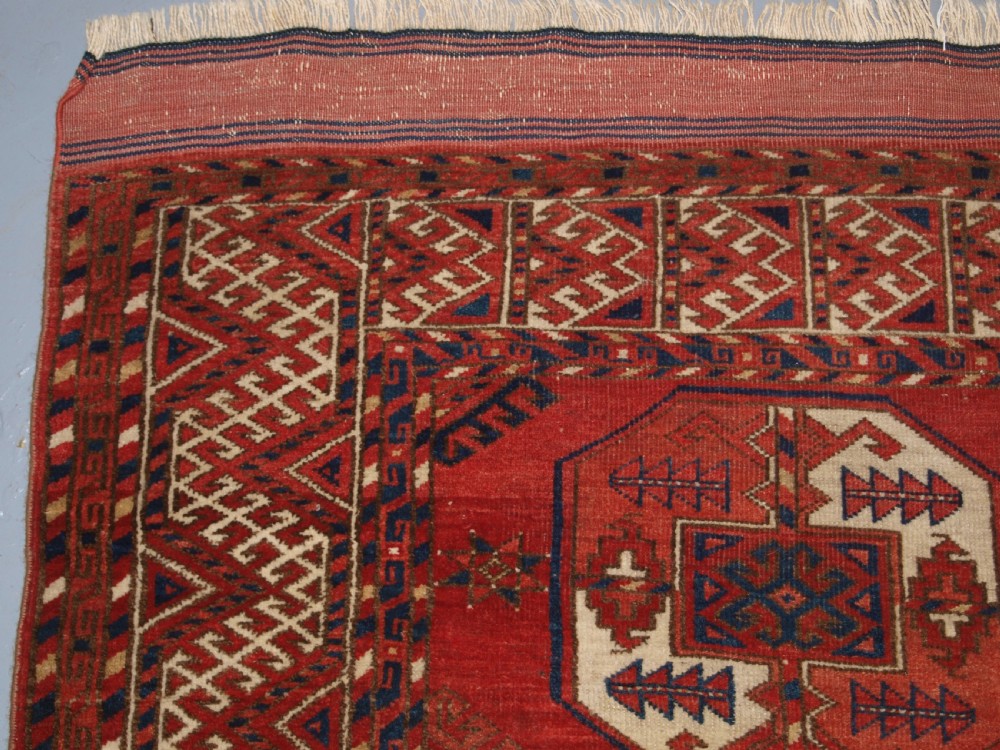 ANTIQUE ERSARI KIZIL AYAK TURKMEN MAIN CARPET, SUPERB COLOUR AND CONDITION, LATE 19TH CENTURY. View VI