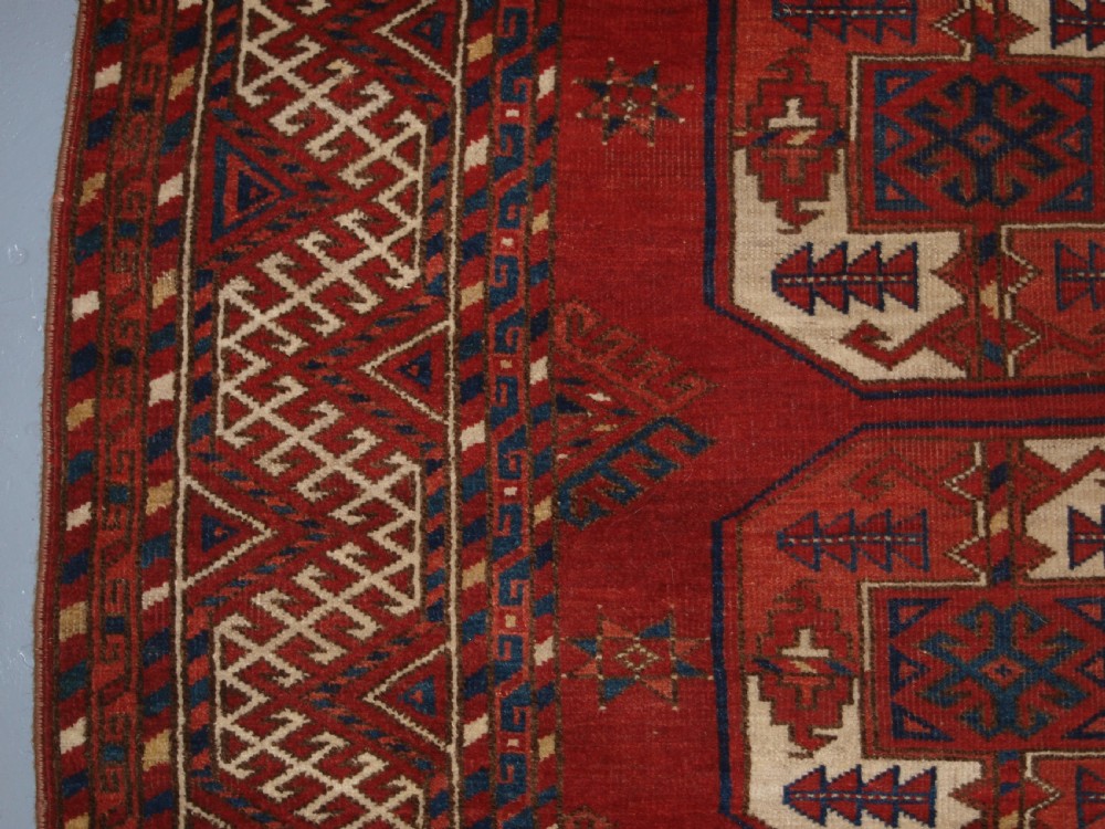 ANTIQUE ERSARI KIZIL AYAK TURKMEN MAIN CARPET, SUPERB COLOUR AND CONDITION, LATE 19TH CENTURY. View VII