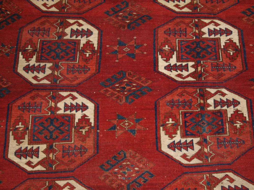 ANTIQUE ERSARI KIZIL AYAK TURKMEN MAIN CARPET, SUPERB COLOUR AND CONDITION, LATE 19TH CENTURY. View VIII