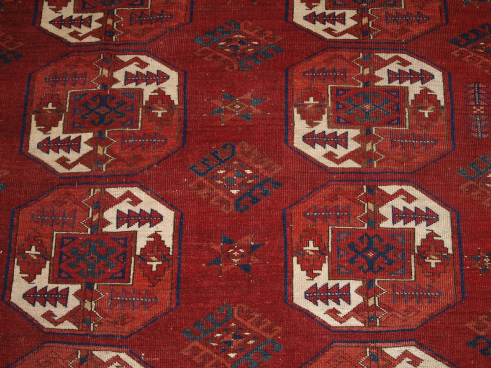 ANTIQUE ERSARI KIZIL AYAK TURKMEN MAIN CARPET, SUPERB COLOUR AND CONDITION, LATE 19TH CENTURY. View IX