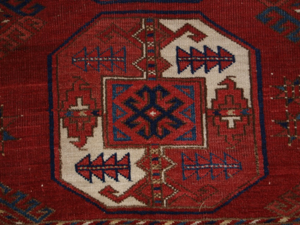 ANTIQUE ERSARI KIZIL AYAK TURKMEN MAIN CARPET, SUPERB COLOUR AND CONDITION, LATE 19TH CENTURY. View X
