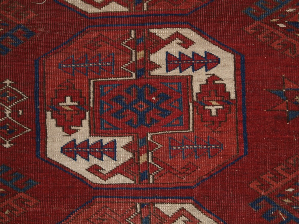 ANTIQUE ERSARI KIZIL AYAK TURKMEN MAIN CARPET, SUPERB COLOUR AND CONDITION, LATE 19TH CENTURY. View XIV