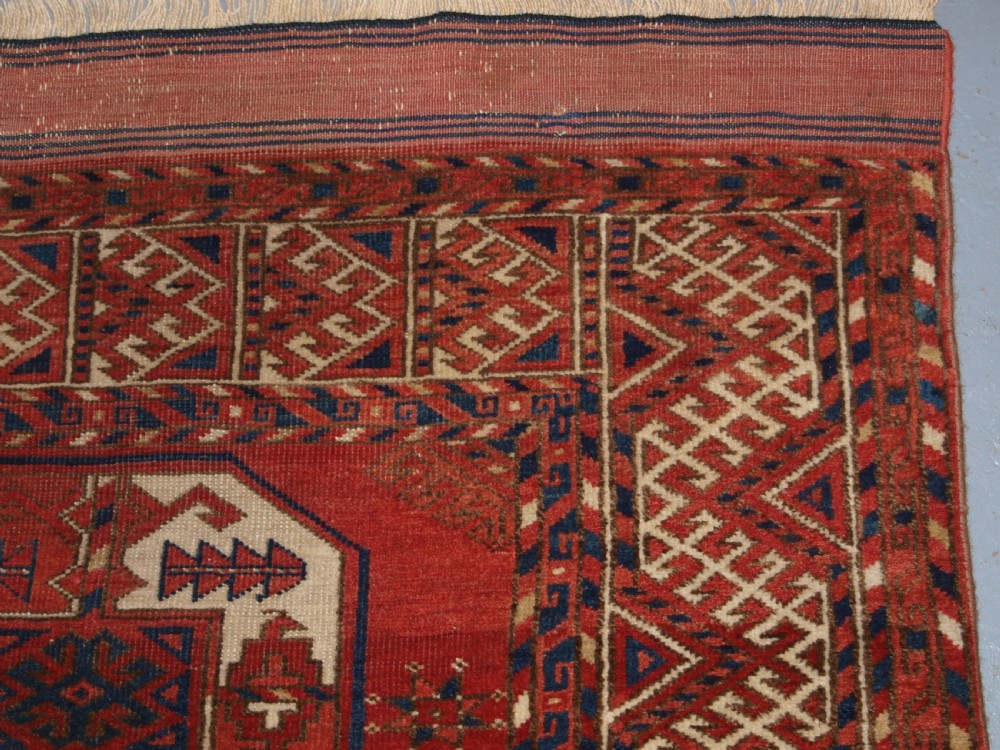 ANTIQUE ERSARI KIZIL AYAK TURKMEN MAIN CARPET, SUPERB COLOUR AND CONDITION, LATE 19TH CENTURY. View XVII