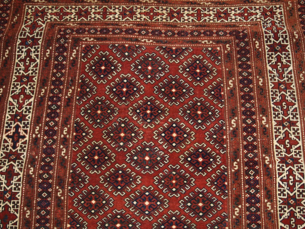 ANTIQUE YOMUT TURKMEN RUG, STAR BORDER, SUPERB CONDITION, CIRCA 1900/20. View VII