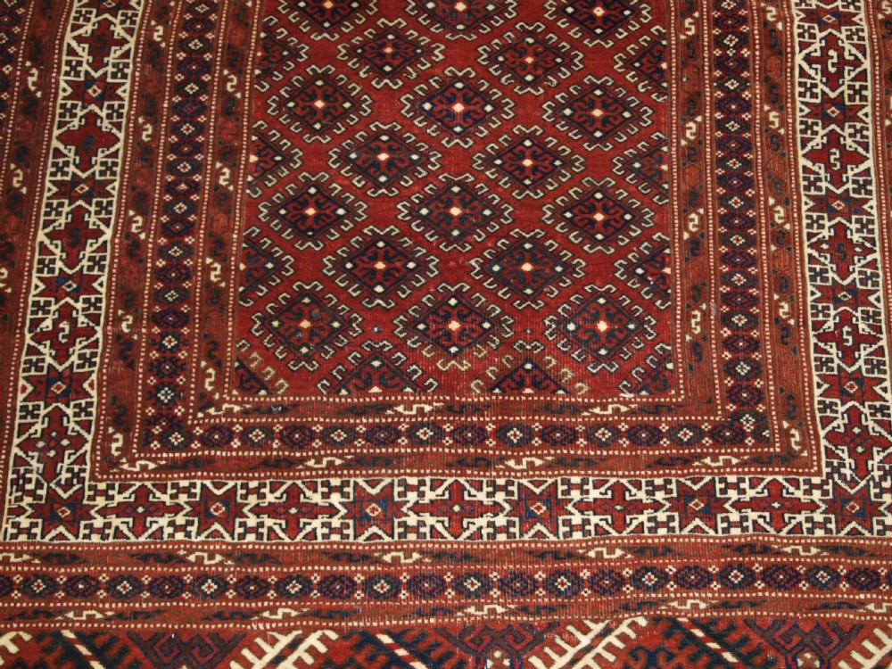 ANTIQUE YOMUT TURKMEN RUG, STAR BORDER, SUPERB CONDITION, CIRCA 1900/20. View VIII