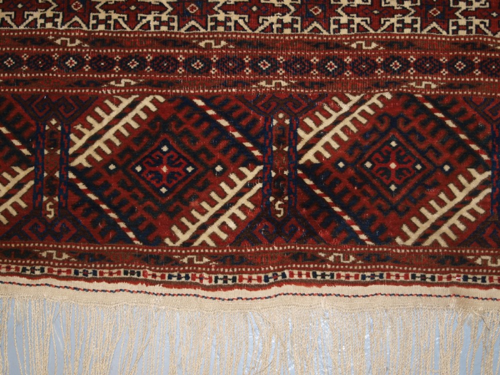 ANTIQUE YOMUT TURKMEN RUG, STAR BORDER, SUPERB CONDITION, CIRCA 1900/20. View IX