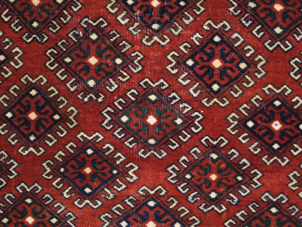 ANTIQUE YOMUT TURKMEN RUG, STAR BORDER, SUPERB CONDITION, CIRCA 1900/20. View XII
