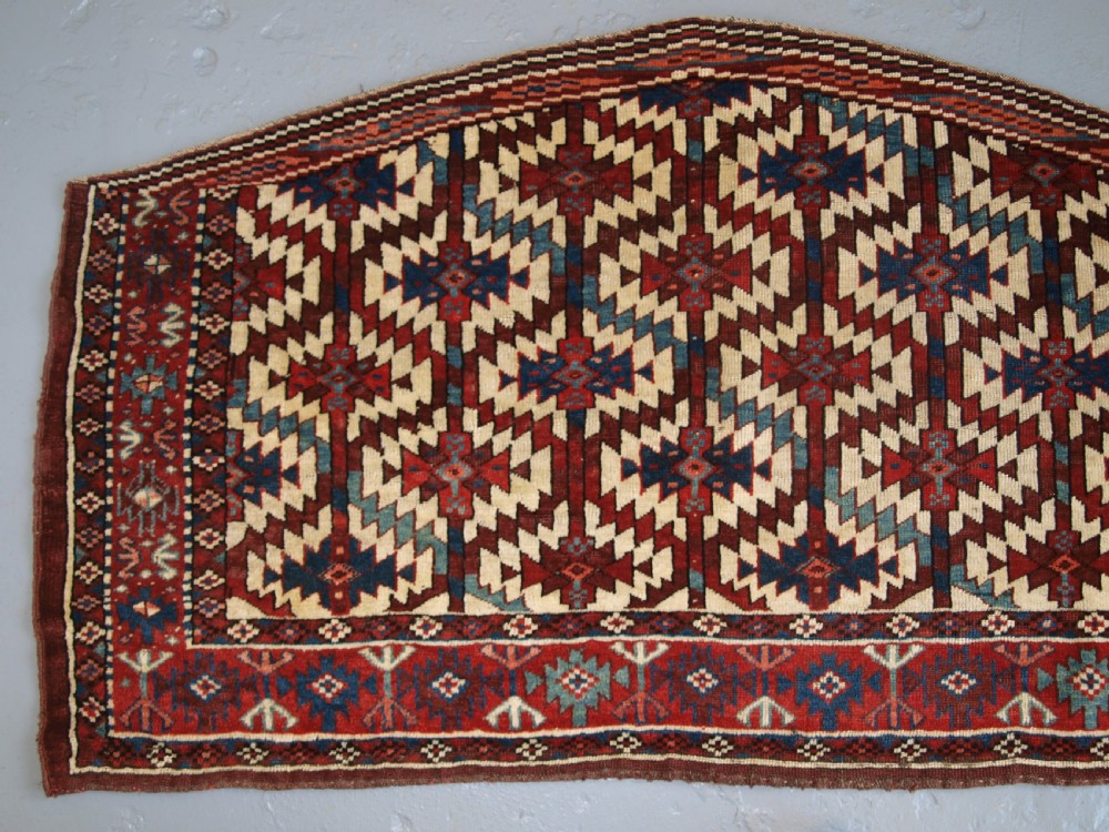 ANTIQUE YOMUT TURKMEN ASMALYK, BRIDAL CAMEL DECORATION, SUPERB COLOURS, 2ND HALF 19TH CENTURY. View IV