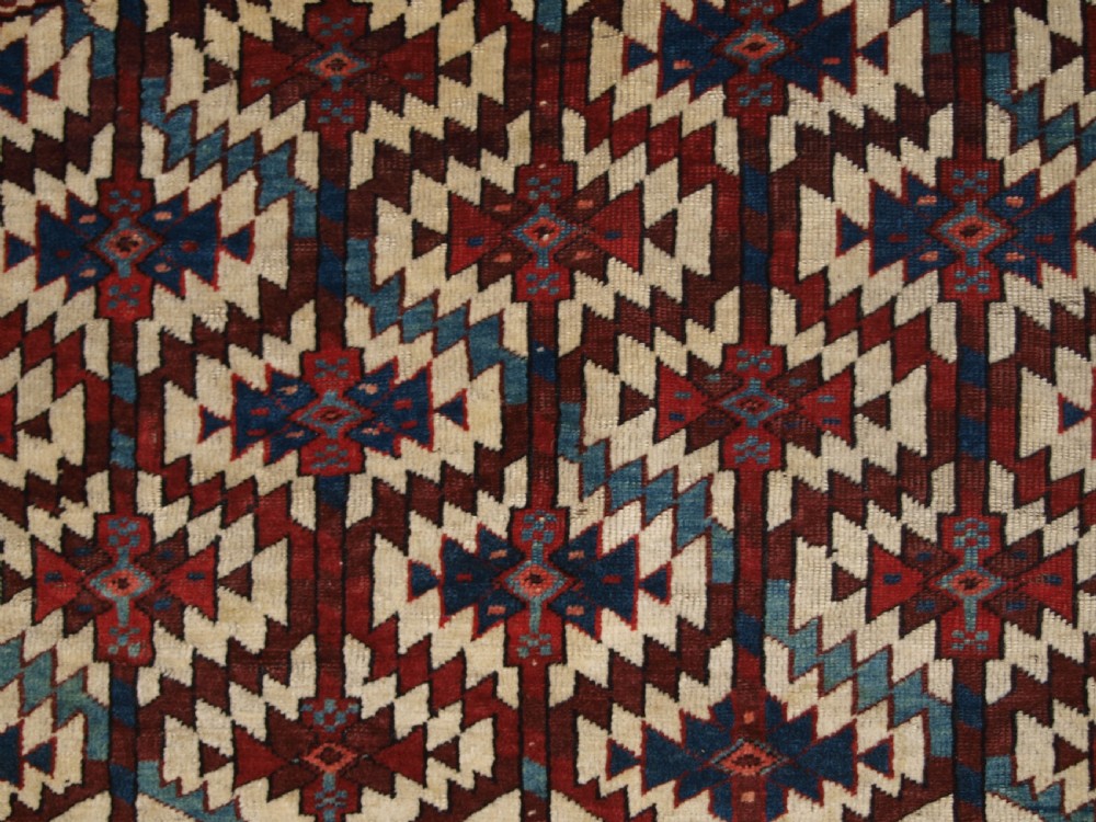 ANTIQUE YOMUT TURKMEN ASMALYK, BRIDAL CAMEL DECORATION, SUPERB COLOURS, 2ND HALF 19TH CENTURY. View V
