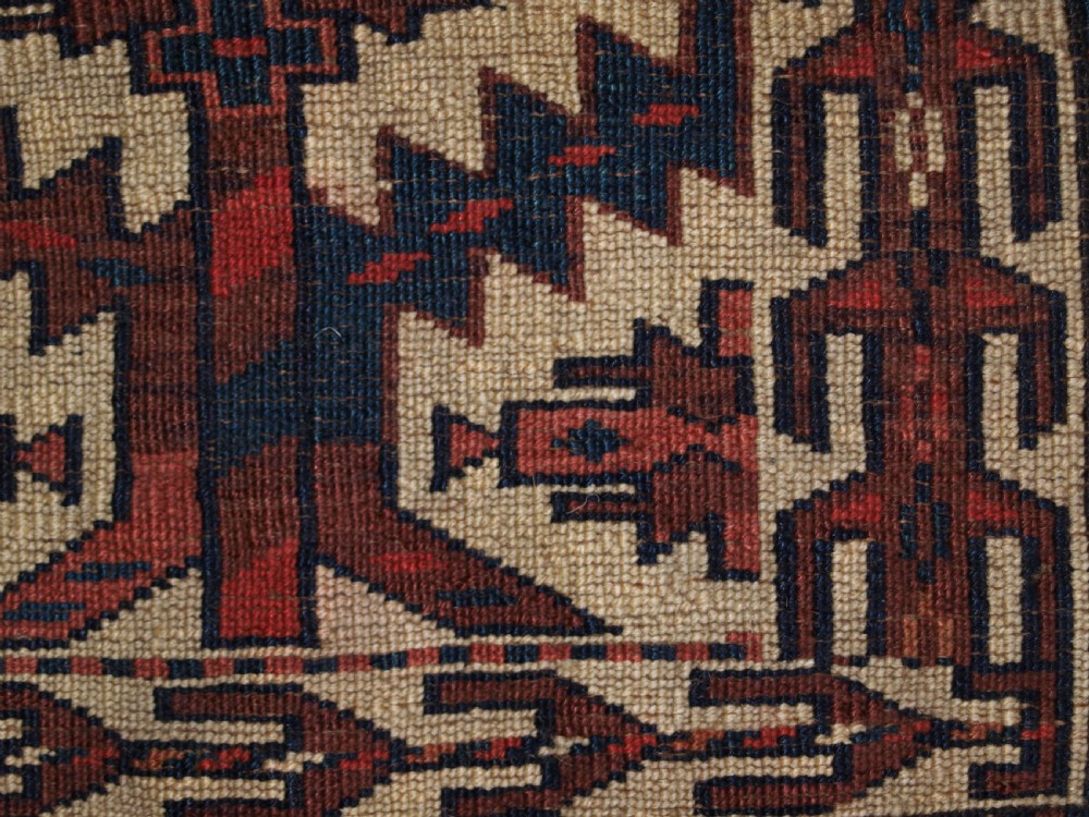 ANTIQUE YOMUT TURKMEN ASMALYK, FULL PILE WITH TASSELS, CIRCA 1900. View IX
