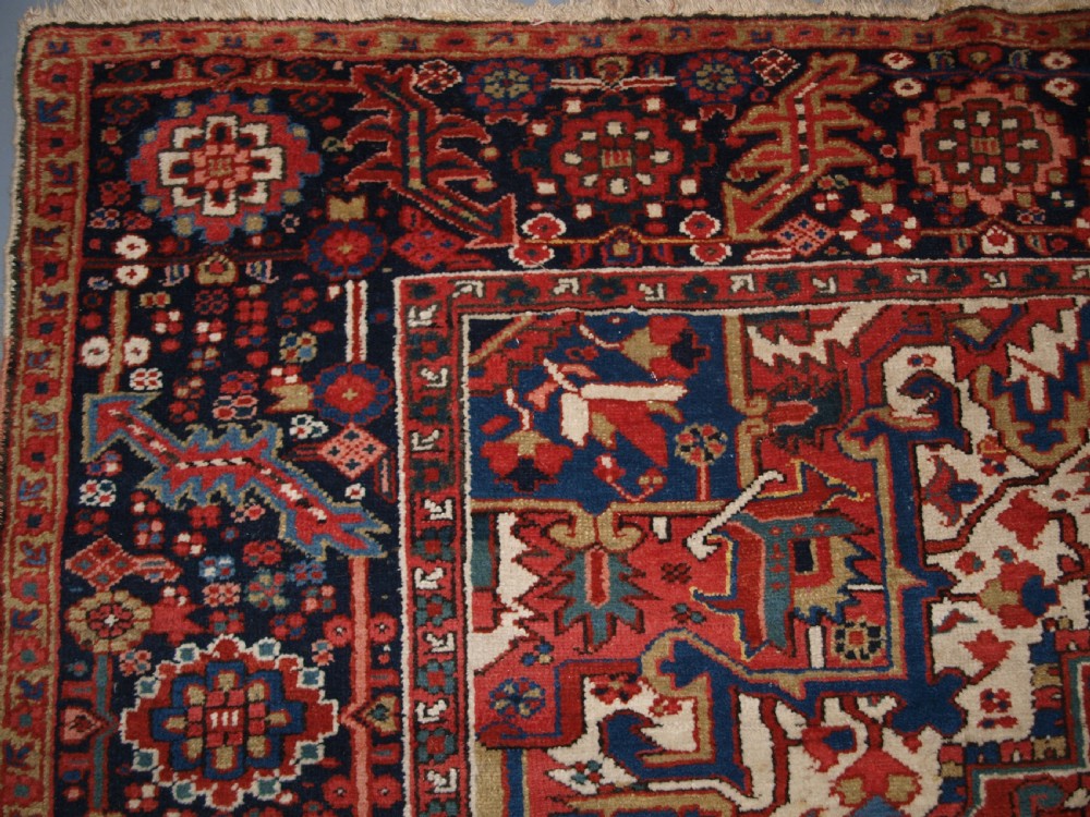 ANTIQUE PERSIAN HERIZ CARPET WITH SUPERB COLOURS, SQUARE SIZE, IDEAL FURNISHING CARPET, CIRCA 1900. View III