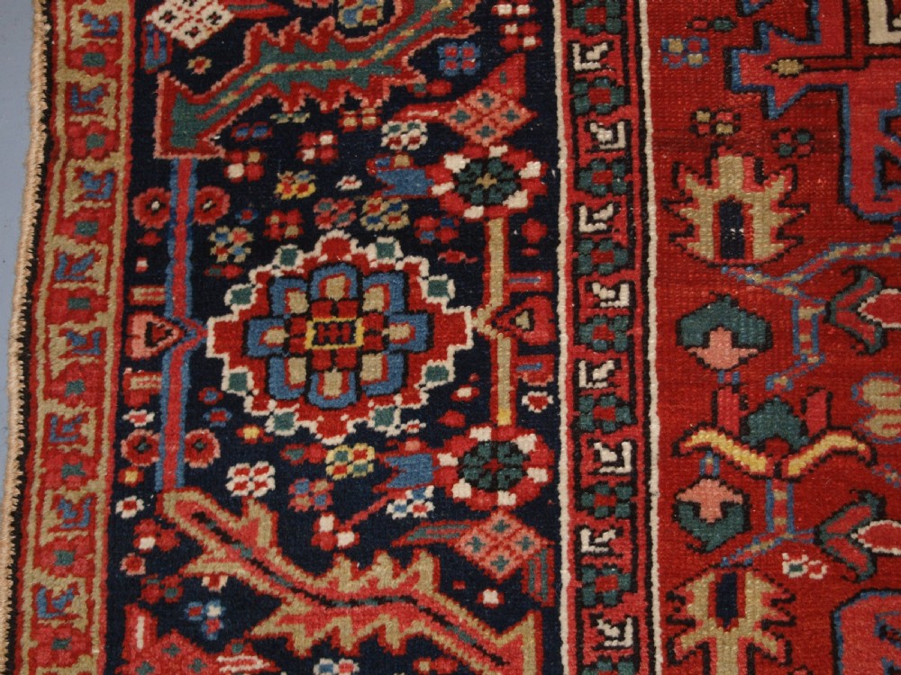 ANTIQUE PERSIAN HERIZ CARPET WITH SUPERB COLOURS, SQUARE SIZE, IDEAL FURNISHING CARPET, CIRCA 1900. View IV