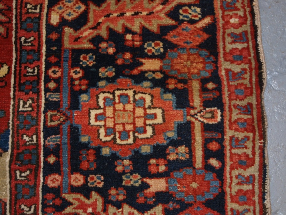 ANTIQUE PERSIAN HERIZ CARPET WITH SUPERB COLOURS, SQUARE SIZE, IDEAL FURNISHING CARPET, CIRCA 1900. View XIII