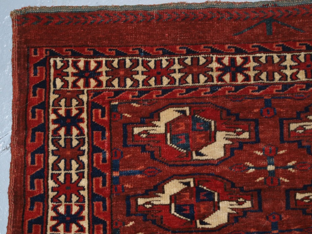 ANTIQUE YOMUT TURKMEN 16 GUL CHUVAL, SUPERB COLOUR, GREAT CONDITION 2ND 1/2 19TH CENTURY. View III