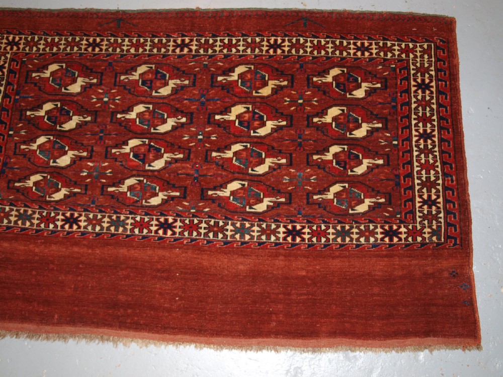 ANTIQUE YOMUT TURKMEN 16 GUL CHUVAL, SUPERB COLOUR, GREAT CONDITION 2ND 1/2 19TH CENTURY. View IV