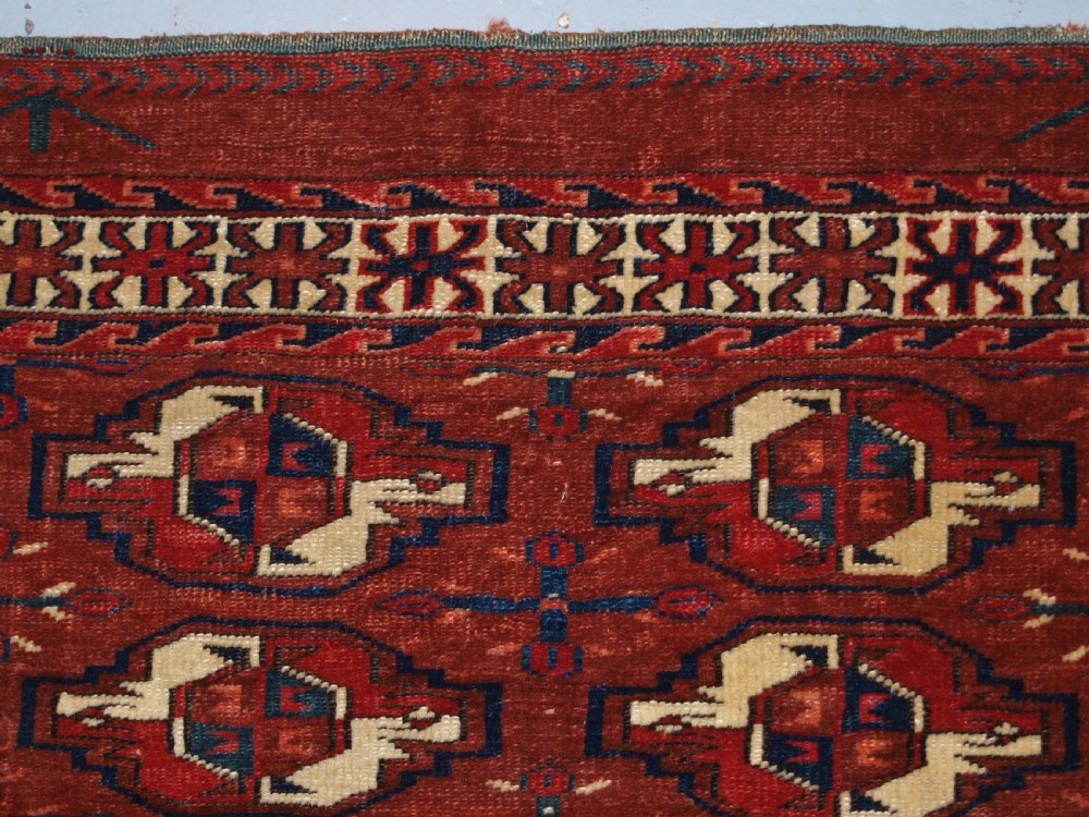 ANTIQUE YOMUT TURKMEN 16 GUL CHUVAL, SUPERB COLOUR, GREAT CONDITION 2ND 1/2 19TH CENTURY. View V