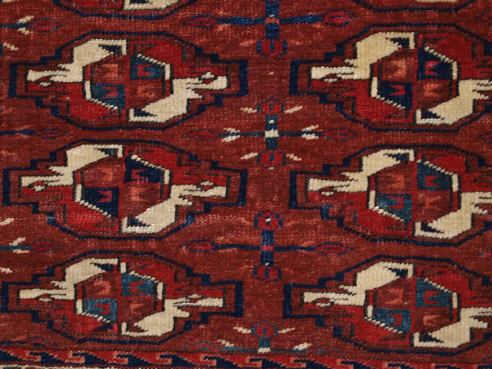 ANTIQUE YOMUT TURKMEN 16 GUL CHUVAL, SUPERB COLOUR, GREAT CONDITION 2ND 1/2 19TH CENTURY. View XII
