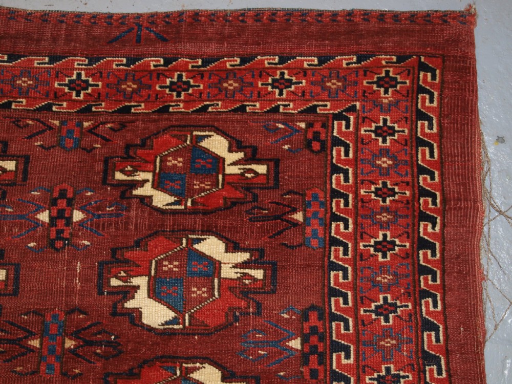 ANTIQUE YOMUT TURKMEN 9 GUL CHUVAL, SUPERB COLOUR, GOOD CONDITION 2ND 1/2 19TH CENTURY. View VI