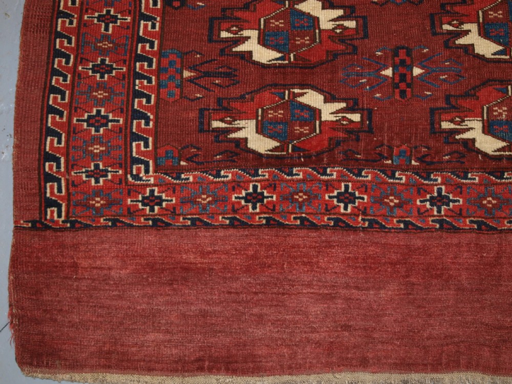 ANTIQUE YOMUT TURKMEN 9 GUL CHUVAL, SUPERB COLOUR, GOOD CONDITION 2ND 1/2 19TH CENTURY. View VII