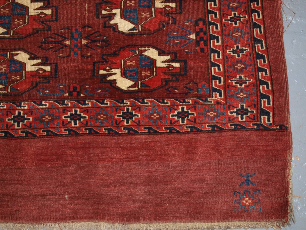 ANTIQUE YOMUT TURKMEN 9 GUL CHUVAL, SUPERB COLOUR, GOOD CONDITION 2ND 1/2 19TH CENTURY. View IX