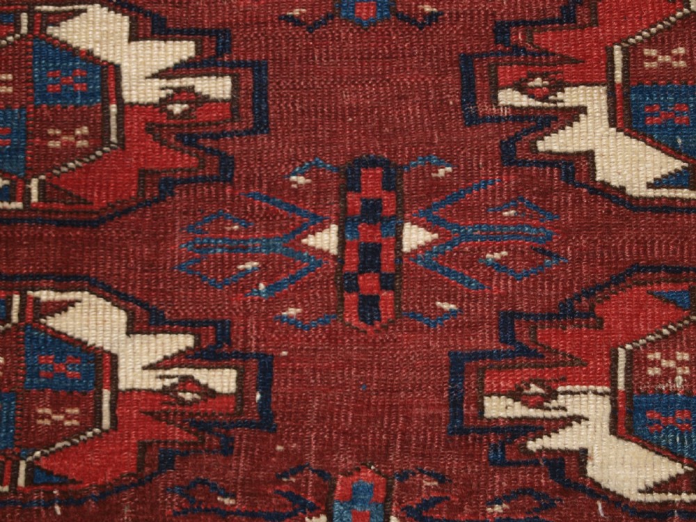 ANTIQUE YOMUT TURKMEN 9 GUL CHUVAL, SUPERB COLOUR, GOOD CONDITION 2ND 1/2 19TH CENTURY. View XI