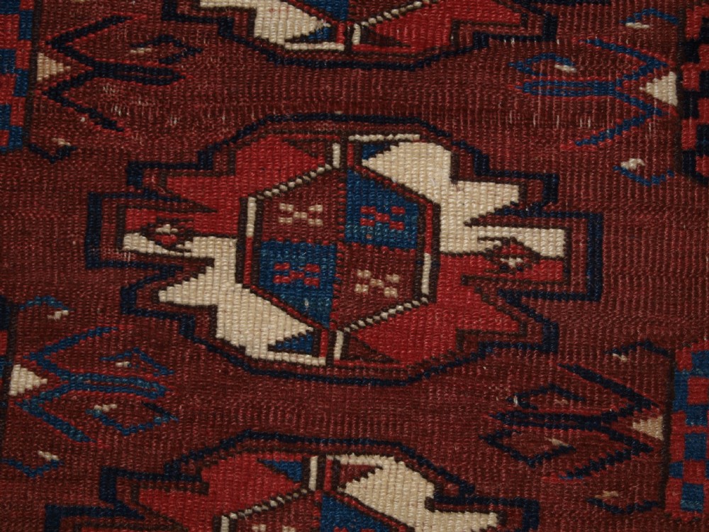 ANTIQUE YOMUT TURKMEN 9 GUL CHUVAL, SUPERB COLOUR, GOOD CONDITION 2ND 1/2 19TH CENTURY. View XII