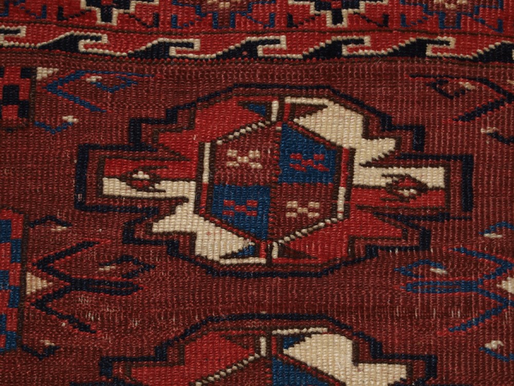 ANTIQUE YOMUT TURKMEN 9 GUL CHUVAL, SUPERB COLOUR, GOOD CONDITION 2ND 1/2 19TH CENTURY. View XIV