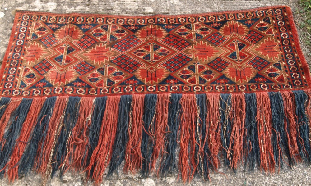 ANTIQUE ERSARI BESHIR TURKMEN TORBA, CLASSIC DESIGN, GREAT COLOUR, LATE 19TH CENTURY.