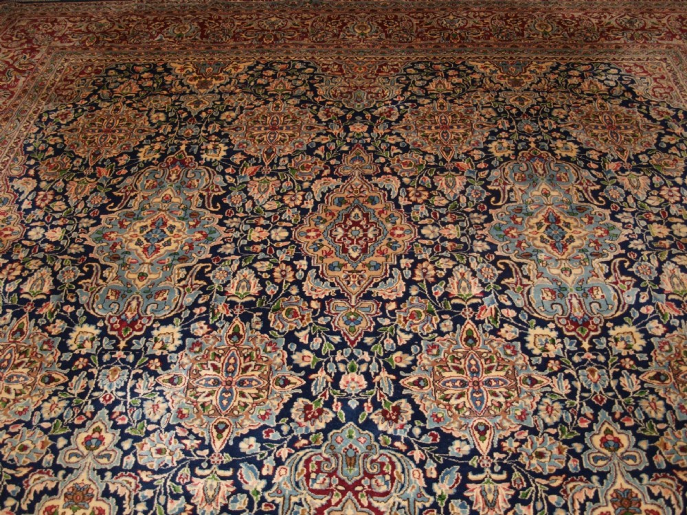 OLD PERSIAN KIRMAN CARPET BY MASTER WEAVER RASHID FARROKHI, GARDEN DESIGN WITH SUPERB COLOUR. CIRCA 1920/30. View V