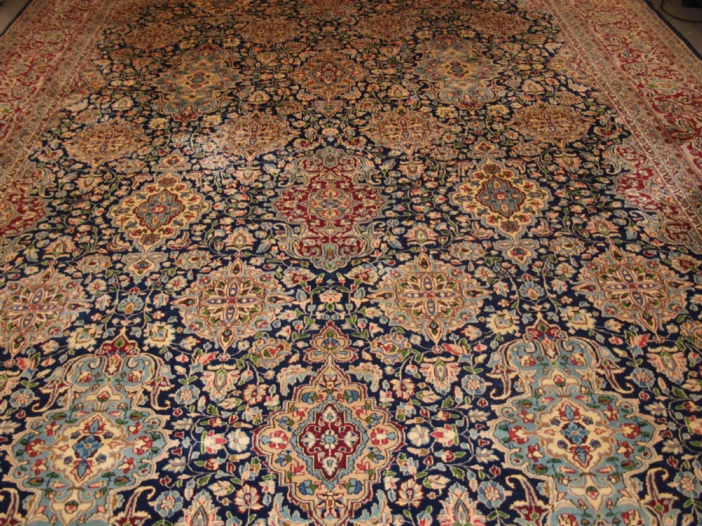 OLD PERSIAN KIRMAN CARPET BY MASTER WEAVER RASHID FARROKHI, GARDEN DESIGN WITH SUPERB COLOUR. CIRCA 1920/30. View VI