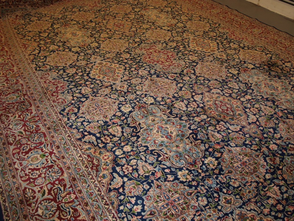 OLD PERSIAN KIRMAN CARPET BY MASTER WEAVER RASHID FARROKHI, GARDEN DESIGN WITH SUPERB COLOUR. CIRCA 1920/30. View XIX