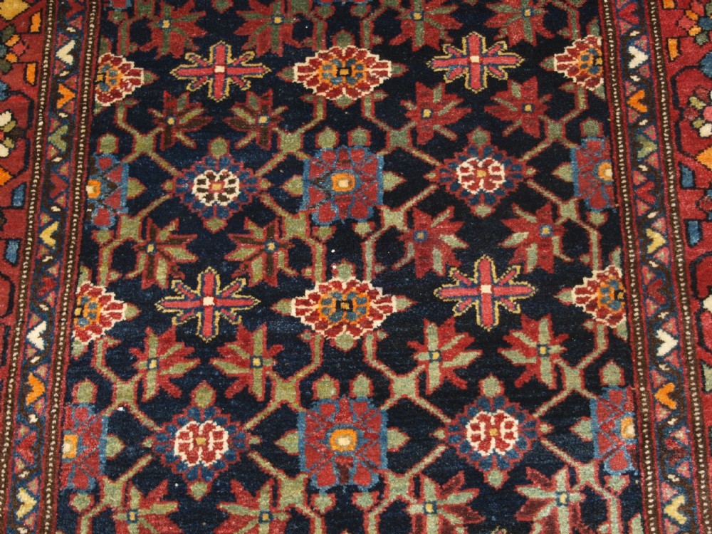 OLD PERSIAN HAMADAN REGION RUNNER, OVER 17 FEET LONG, MINA KHANI DESIGN, HARD WEARING, CIRCA 1920 View IX