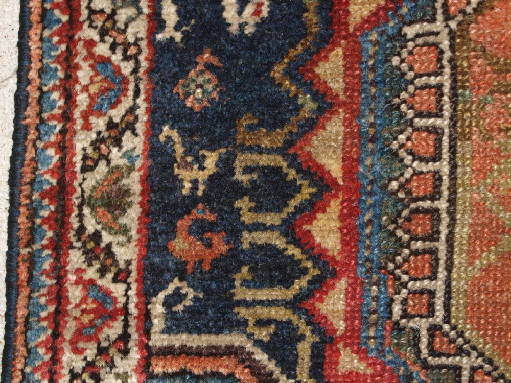 ANTIQUE PERSIAN RUNNER BY THE LURI TRIBE, UNUSUAL DESIGN WITH TURKMEN GULS, NARROW SMALL SIZE, CIRCA 1900. View VIII