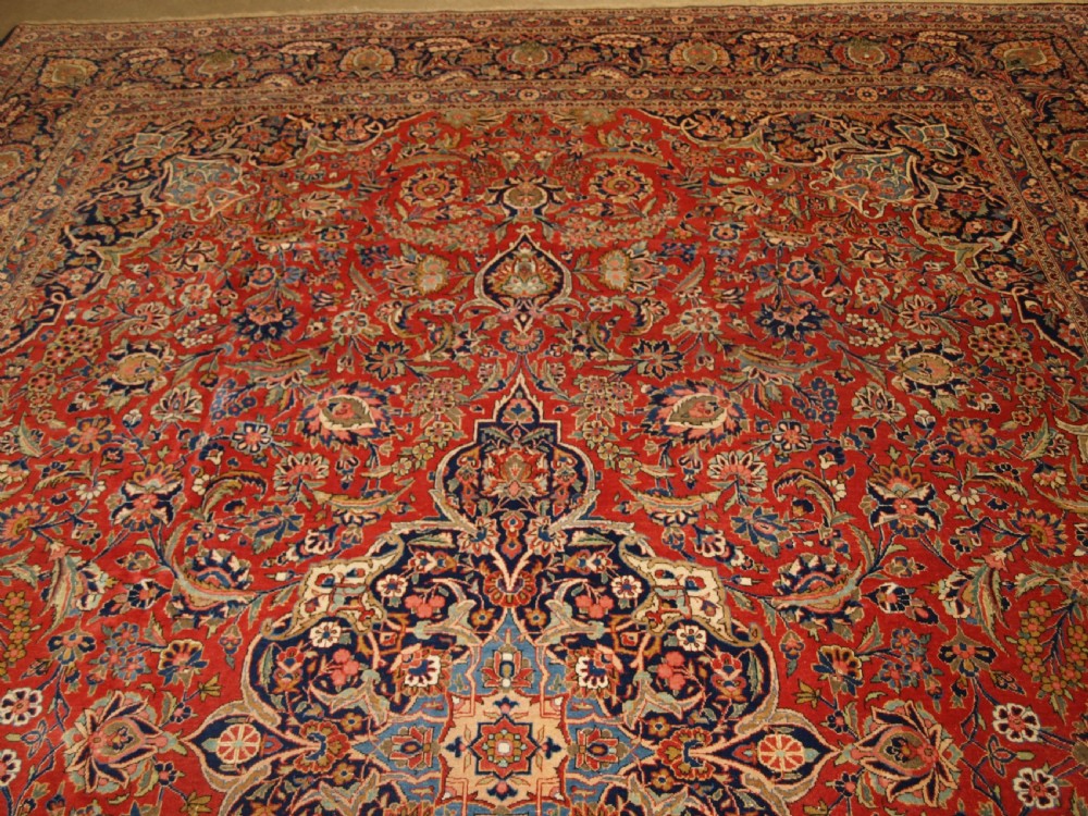 ANTIQUE KASHAN CARPET, OUTSTANDING EXAMPLE WITH EXCELLENT DESIGN & COLOUR, CIRCA 1900 View IV