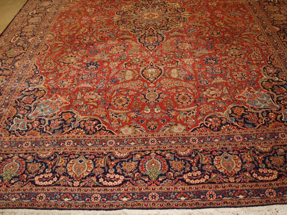 ANTIQUE KASHAN CARPET, OUTSTANDING EXAMPLE WITH EXCELLENT DESIGN & COLOUR, CIRCA 1900 View VI