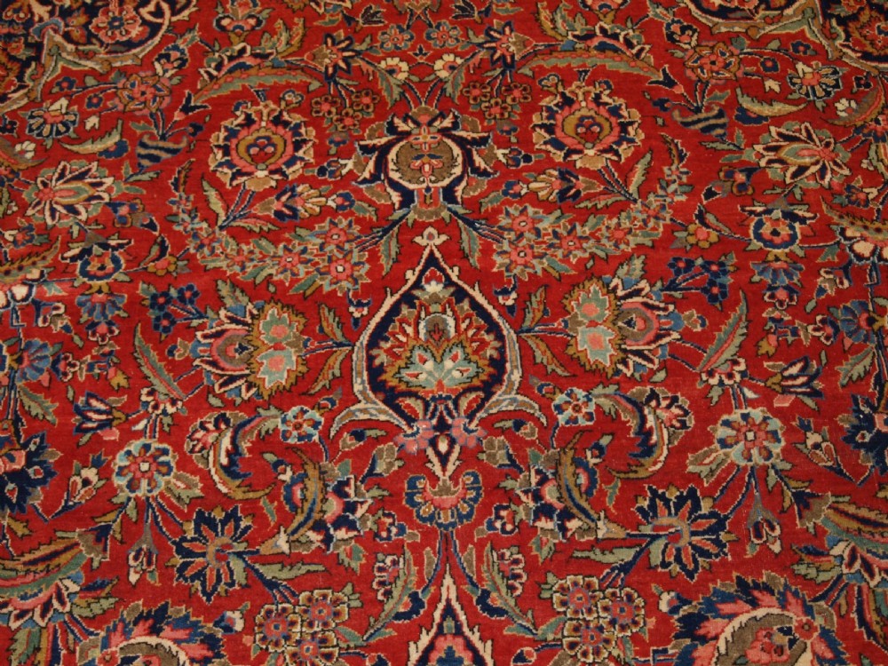 ANTIQUE KASHAN CARPET, OUTSTANDING EXAMPLE WITH EXCELLENT DESIGN & COLOUR, CIRCA 1900 View VIII