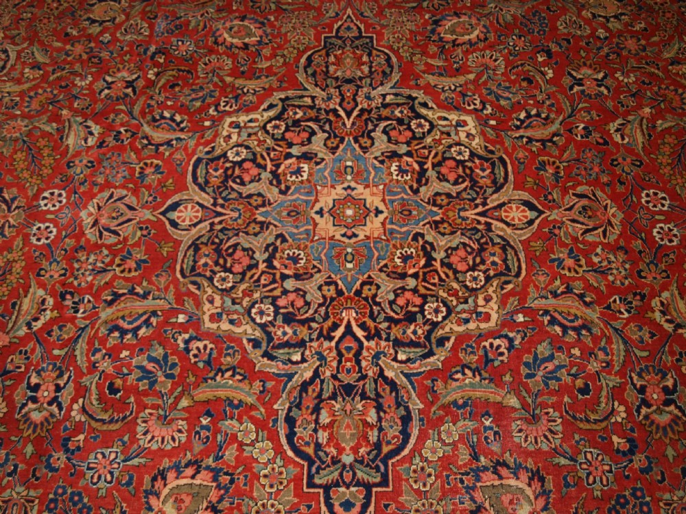 ANTIQUE KASHAN CARPET, OUTSTANDING EXAMPLE WITH EXCELLENT DESIGN & COLOUR, CIRCA 1900 View IX
