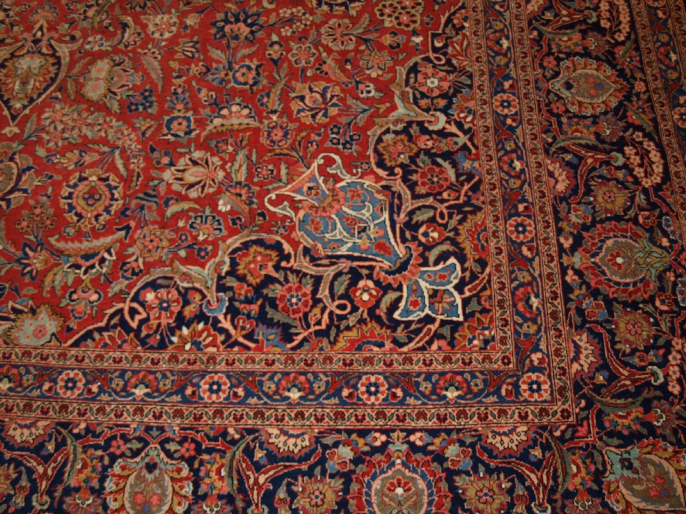 ANTIQUE KASHAN CARPET, OUTSTANDING EXAMPLE WITH EXCELLENT DESIGN & COLOUR, CIRCA 1900 View X