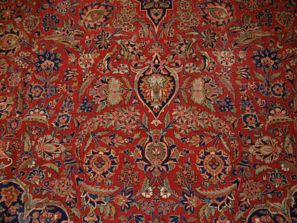 ANTIQUE KASHAN CARPET, OUTSTANDING EXAMPLE WITH EXCELLENT DESIGN & COLOUR, CIRCA 1900 View XI