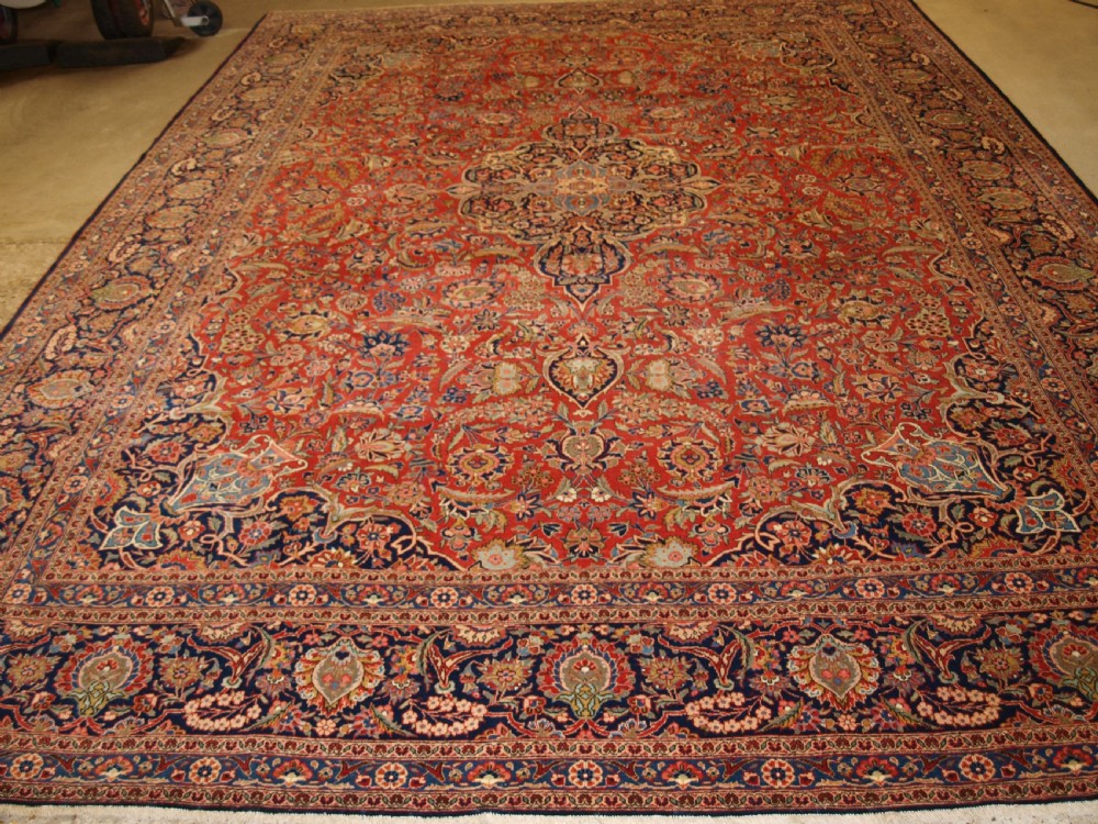 ANTIQUE KASHAN CARPET, OUTSTANDING EXAMPLE WITH EXCELLENT DESIGN & COLOUR, CIRCA 1900 View XII