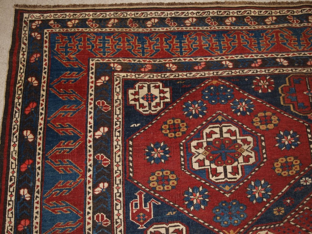 ANTIQUE CAUCASIAN KHILA RUG, BAKU REGION, OUTSTANDING EXAMPLE OF TYPE, LATE 19TH CENTURY. View II