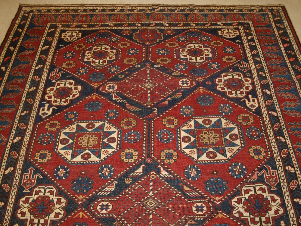 ANTIQUE CAUCASIAN KHILA RUG, BAKU REGION, OUTSTANDING EXAMPLE OF TYPE, LATE 19TH CENTURY. View IV