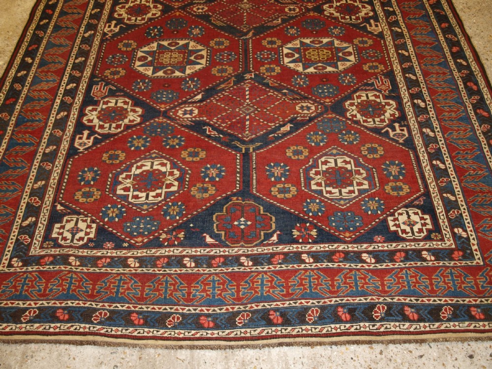 ANTIQUE CAUCASIAN KHILA RUG, BAKU REGION, OUTSTANDING EXAMPLE OF TYPE, LATE 19TH CENTURY. View VI